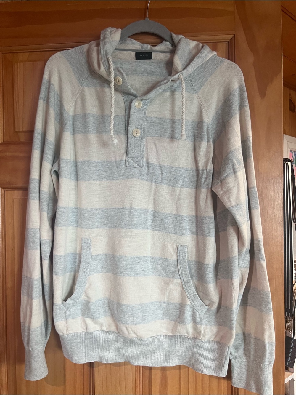 Men's J. Crew Hooded Pullover Knit Stripe Sweater